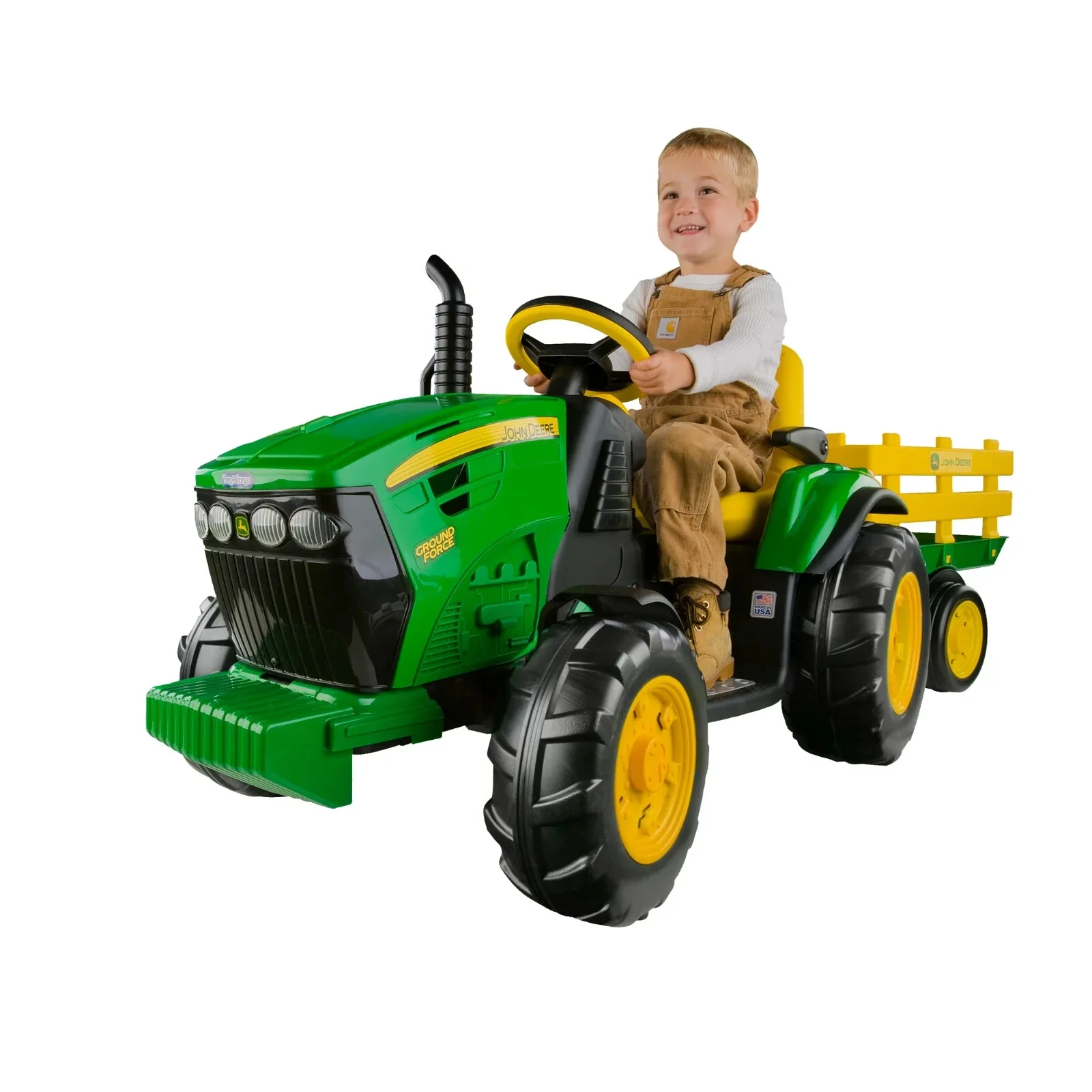 John Deere Ground Force 12V Battery Powered Ride On Tractor with Detachable Trailer Ages 3+ - Image 8