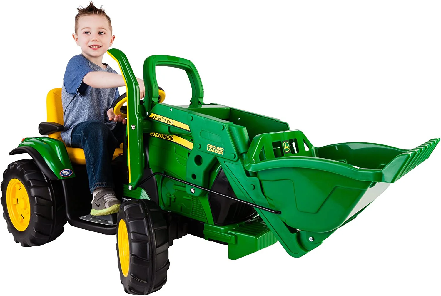 12 Volt Green Ride-On Ground Loader Toy Vehicle with Working Loader Arm - Image 7