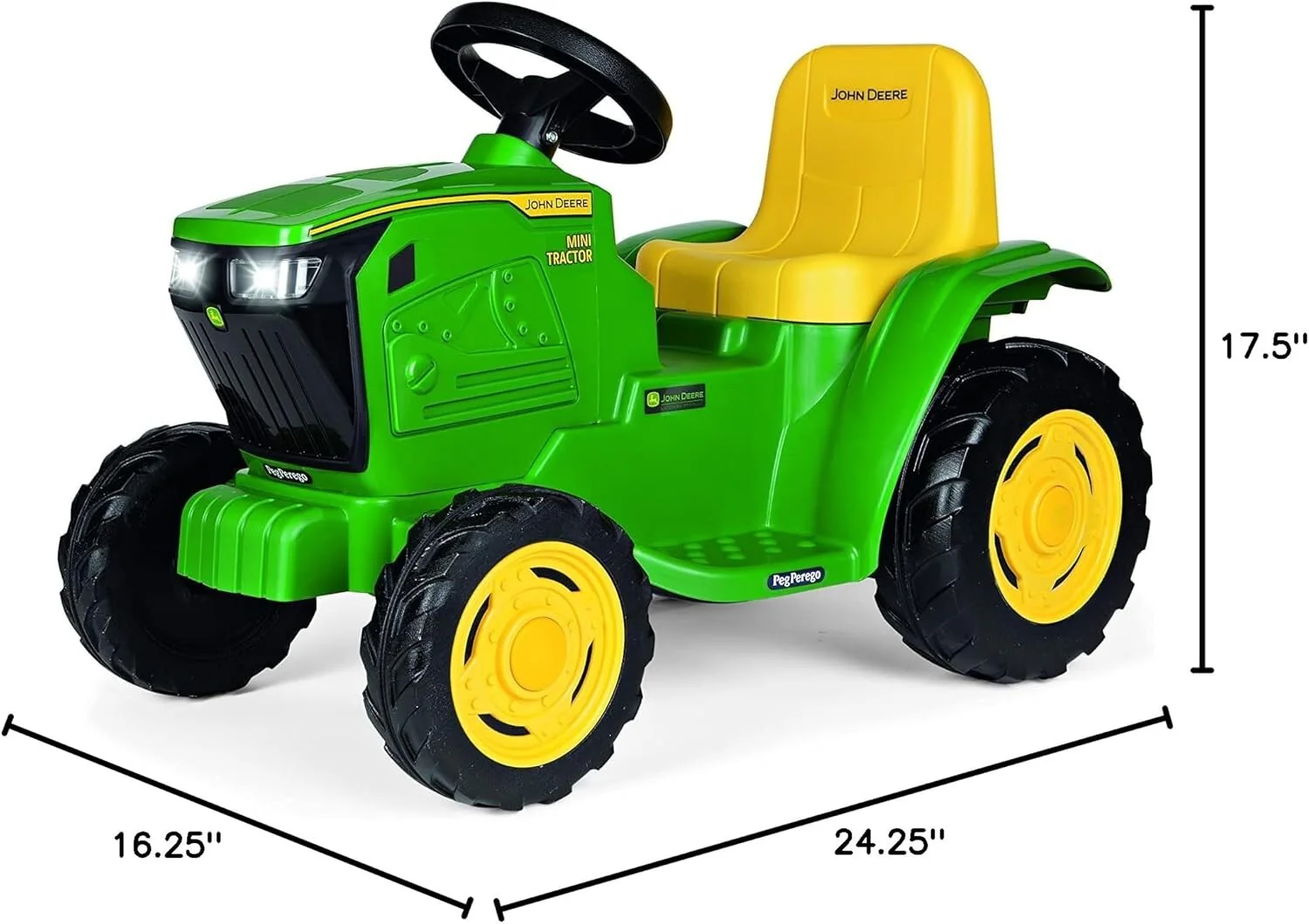 6V Battery-Powered John Deere Mini Ride-On Tractor - Image 8