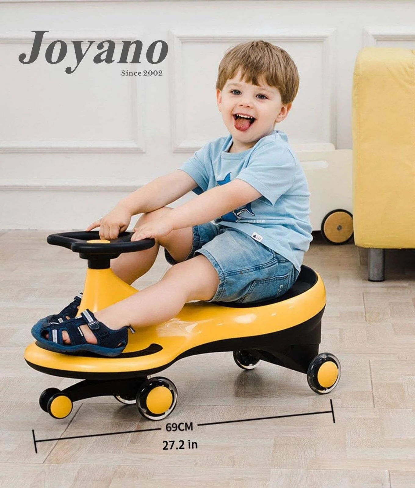 Joyano® LED Swing Car with Flashing Wheels for Kids - Wiggle and Ride Fun! - Image 2
