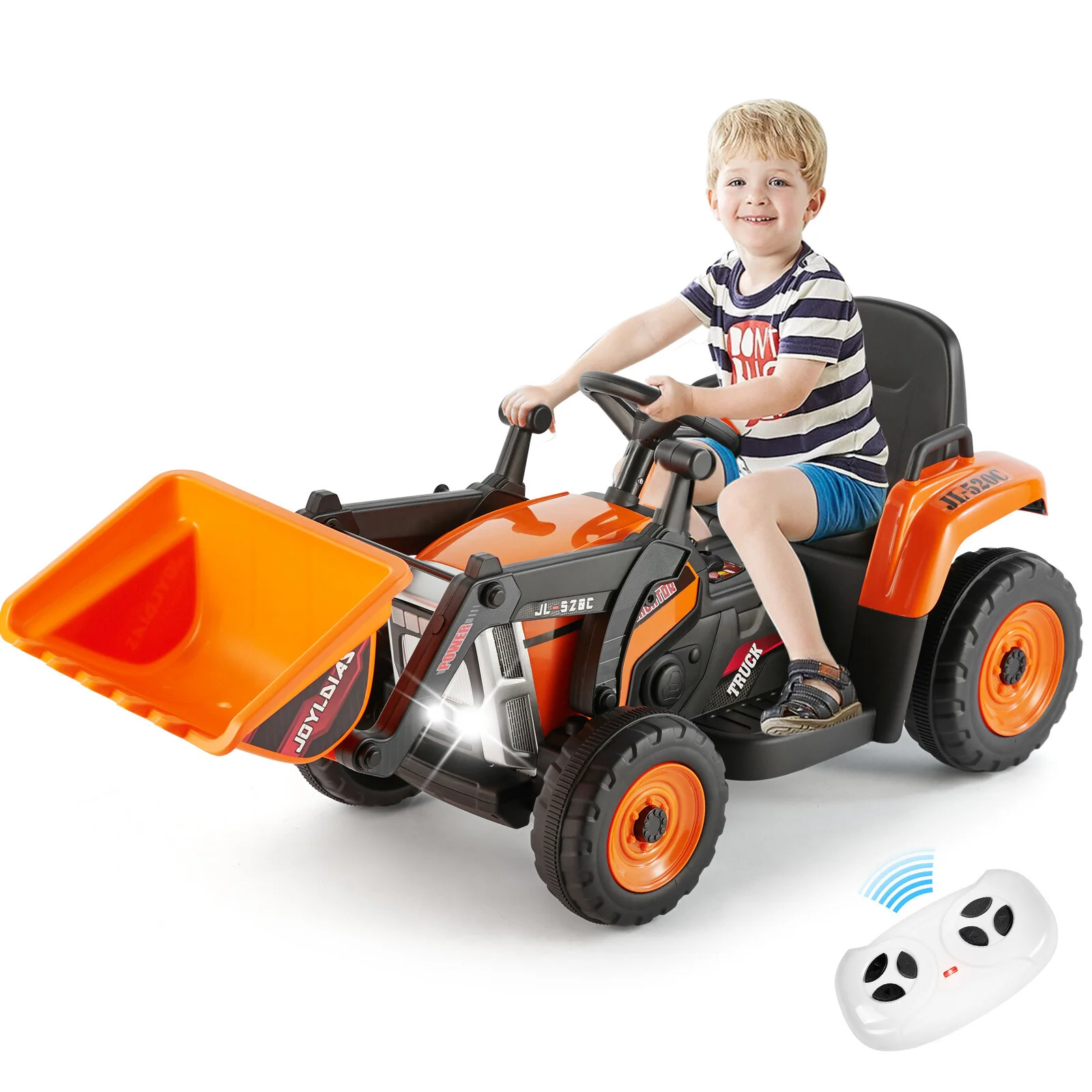 12V Battery Powered Kids Ride-On Excavator Truck Digger with 3 Speeds, Music, and Remote Control - Image 14