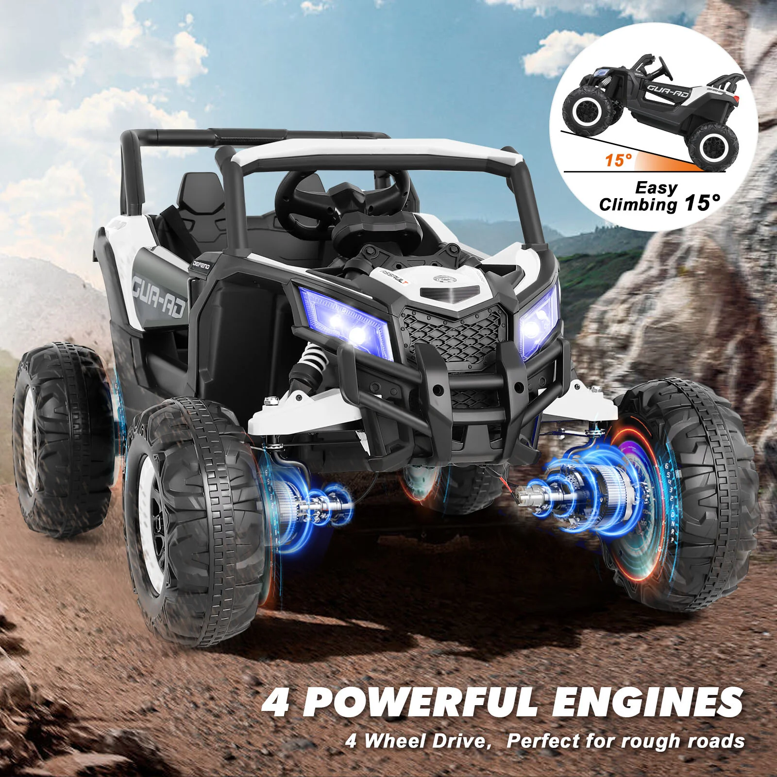 12V Electric 4WD Off-Road Ride-On UTV for Kids with Remote Control - Image 18