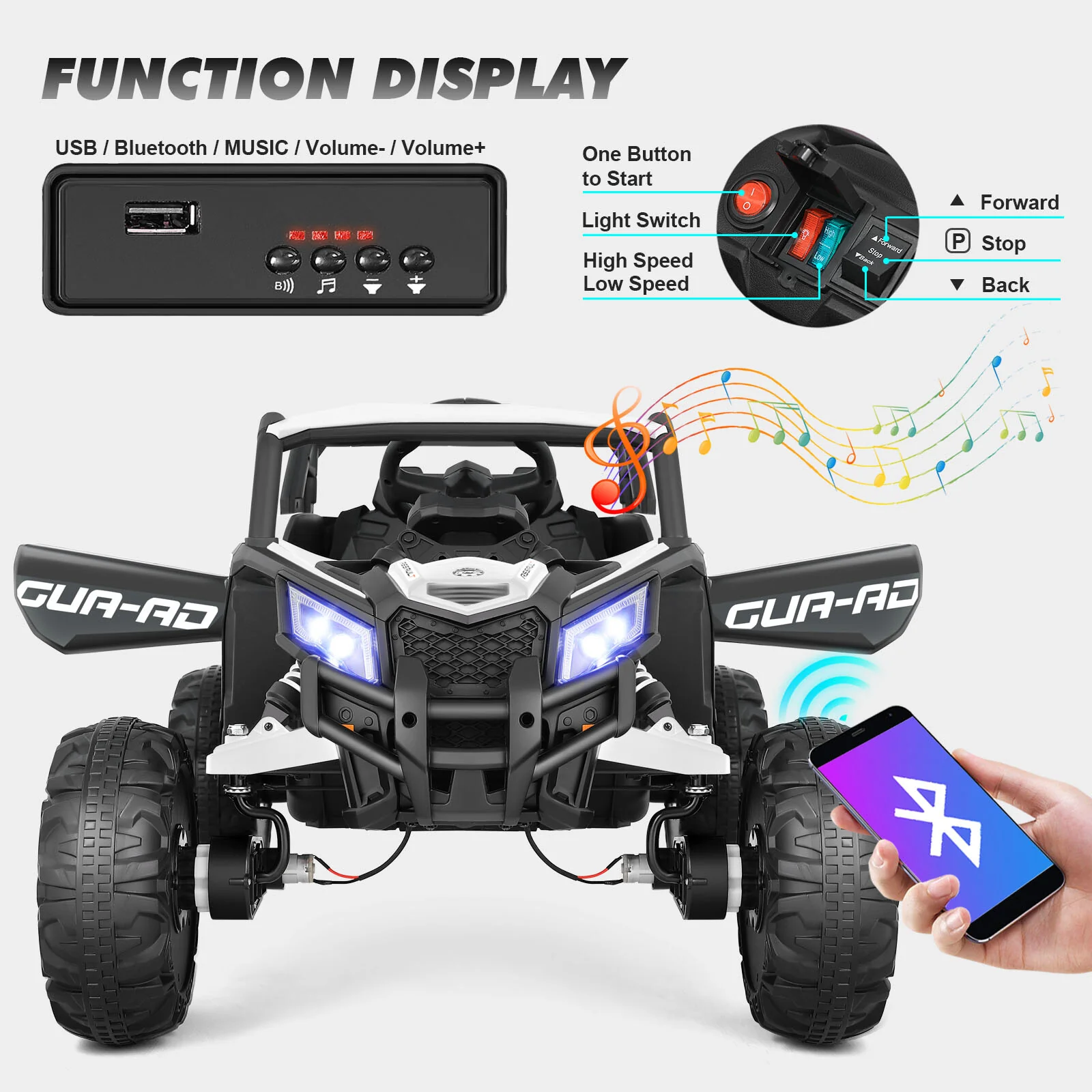 12V Electric 4WD Off-Road Ride-On UTV for Kids with Remote Control - Image 19