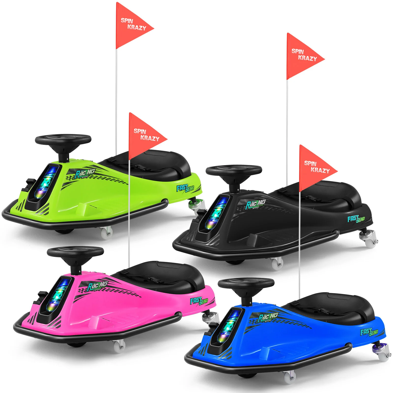 24V 180W Powered Kids Ride-On Drifting Go-Kart with Variable Speed and 360° Spin - Image 13