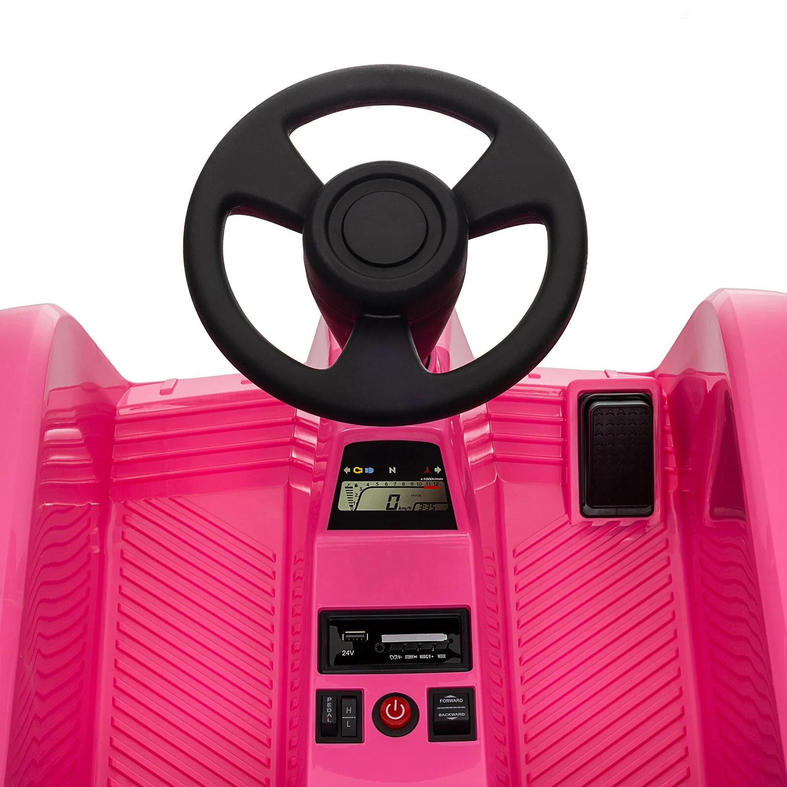 24V Pink 2-Seater Kids Ride-On Car with Remote Control and 3 Speeds for Parent-Child Fun - Image 10