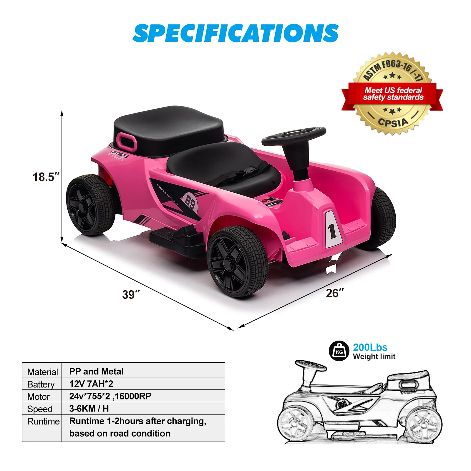 24V Pink 2-Seater Kids Ride-On Car with Remote Control and 3 Speeds for Parent-Child Fun - Image 2