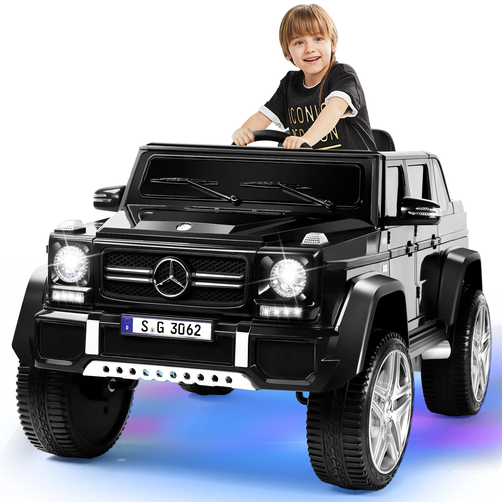 Electric 12V Black Kids Ride-On Truck with Remote Control and MP3 Player - Image 2