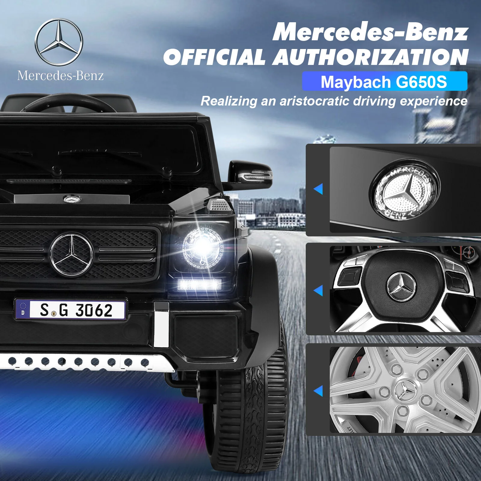 Electric 12V Black Kids Ride-On Truck with Remote Control and MP3 Player - Image 4