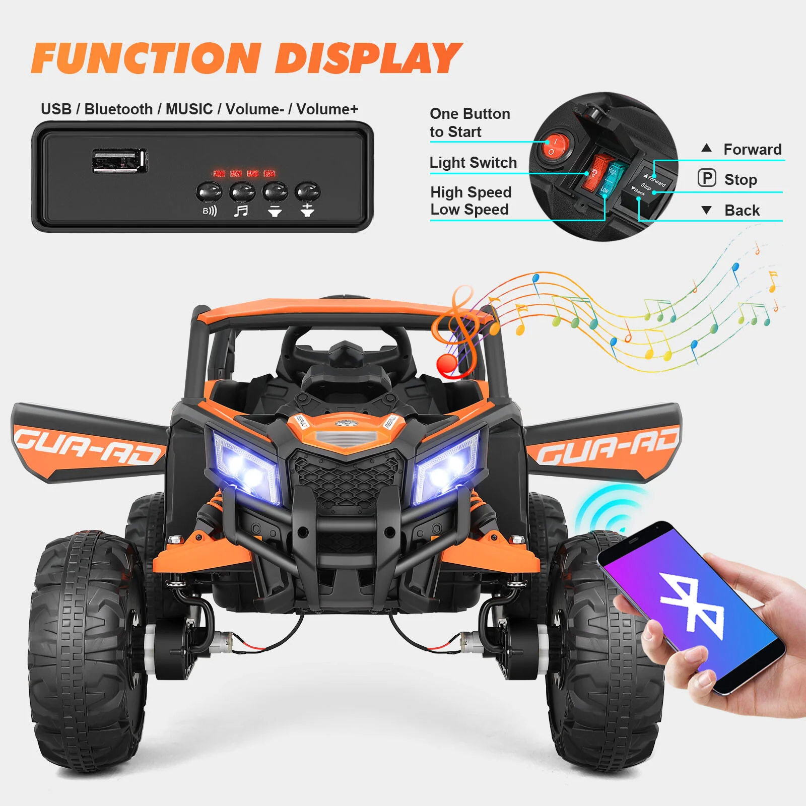 Electric Kids Ride-On Car Toy with Remote Control – Ideal Birthday and Christmas Gift - Image 65
