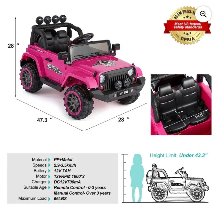 Electric Kids Ride-On Truck with Bluetooth, Remote Control, and MP3 Player - Image 3