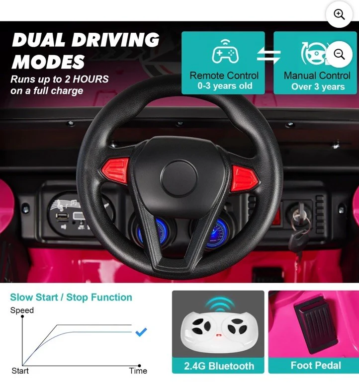 Electric Kids Ride-On Truck with Bluetooth, Remote Control, and MP3 Player - Image 4