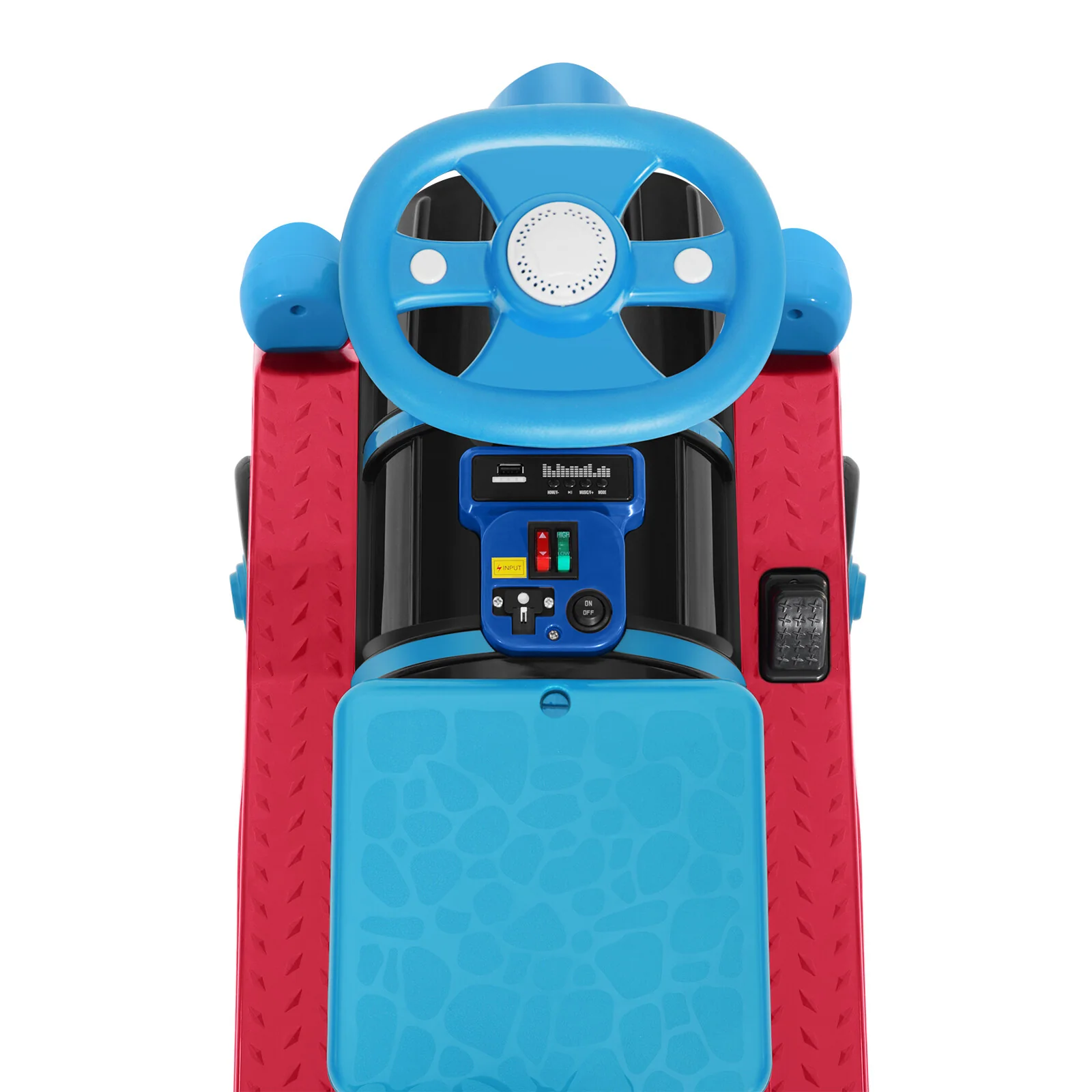 Large 12V Electric 2-Seater Blue Kids Ride-On Train with Carriage and 2 Speeds - Image 10