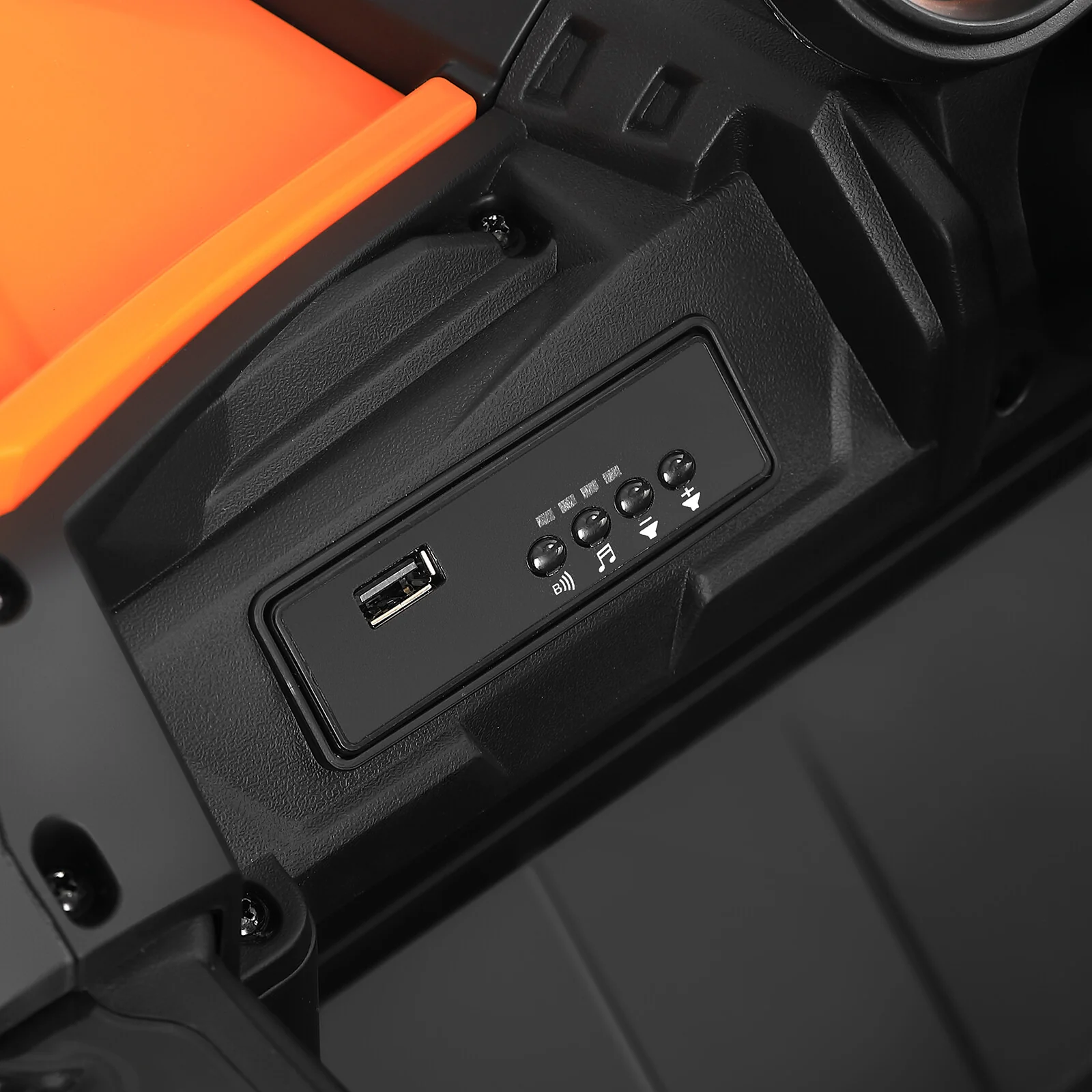Orange 12V Electric Ride-On UTV Car for Kids with 3 Speeds, Music, and Remote Control - Image 15