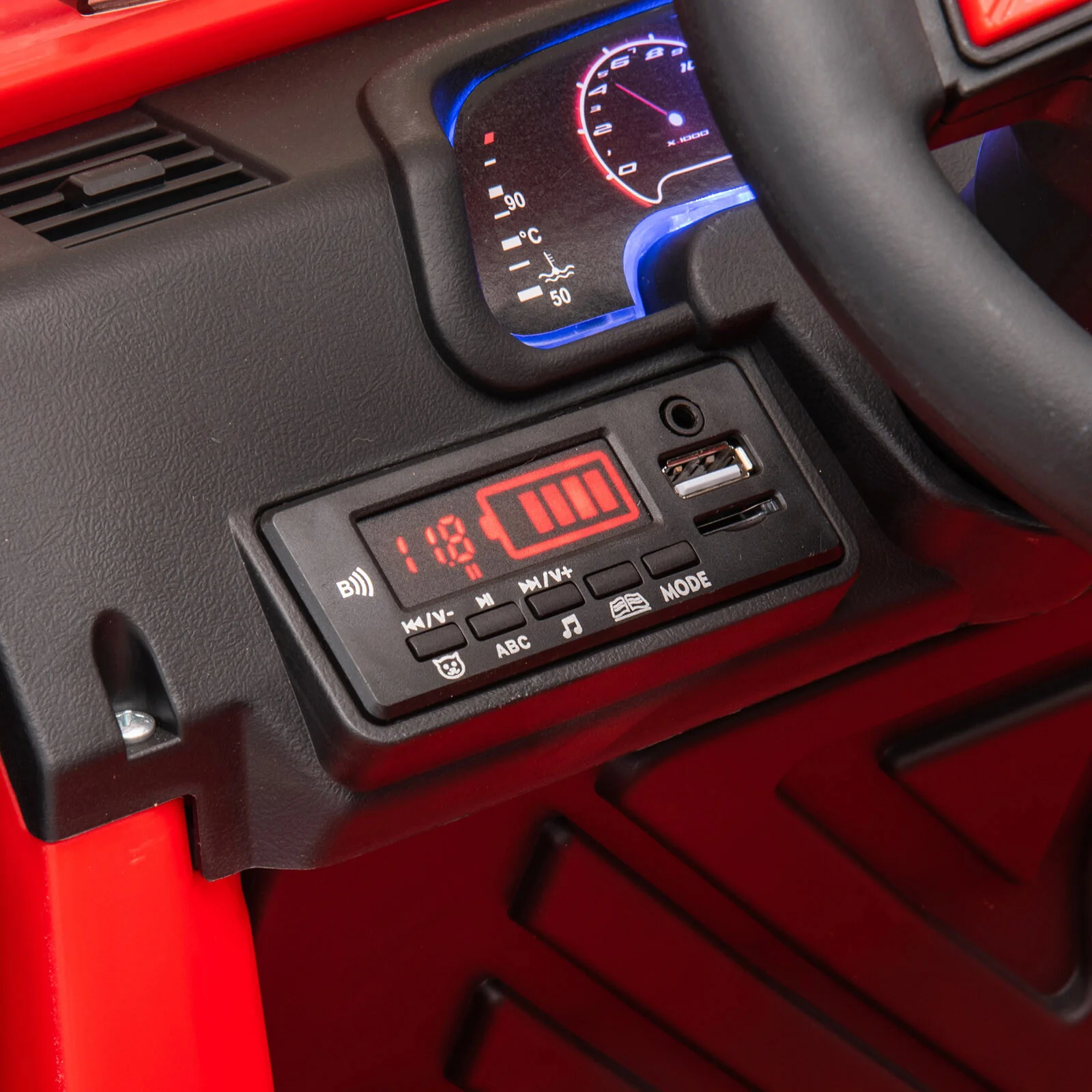 12V Battery-Powered Kids Ride-On Jeep with Music and Remote Control in Pink, Red or Black - Image 10