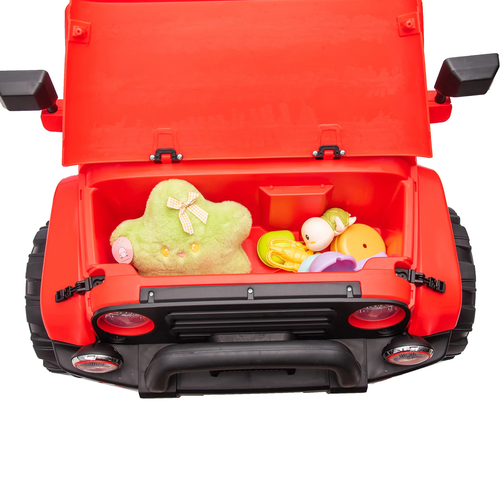 12V Red Electric Battery-Powered Kids Ride-On Truck with LED Lights, MP3, and Remote Control - Image 20