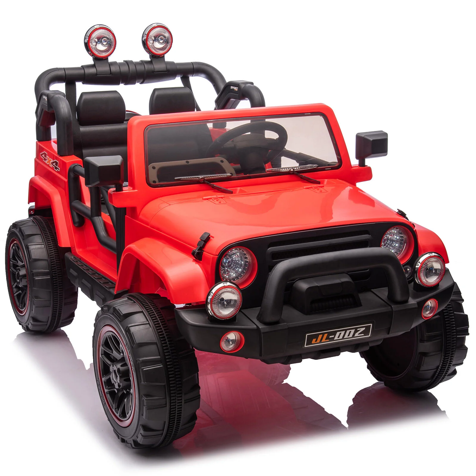 Red 12V Electric Kids Ride-On Truck with 3 Speeds, MP3, LED Lights, Cover, and Remote Control - Image 20