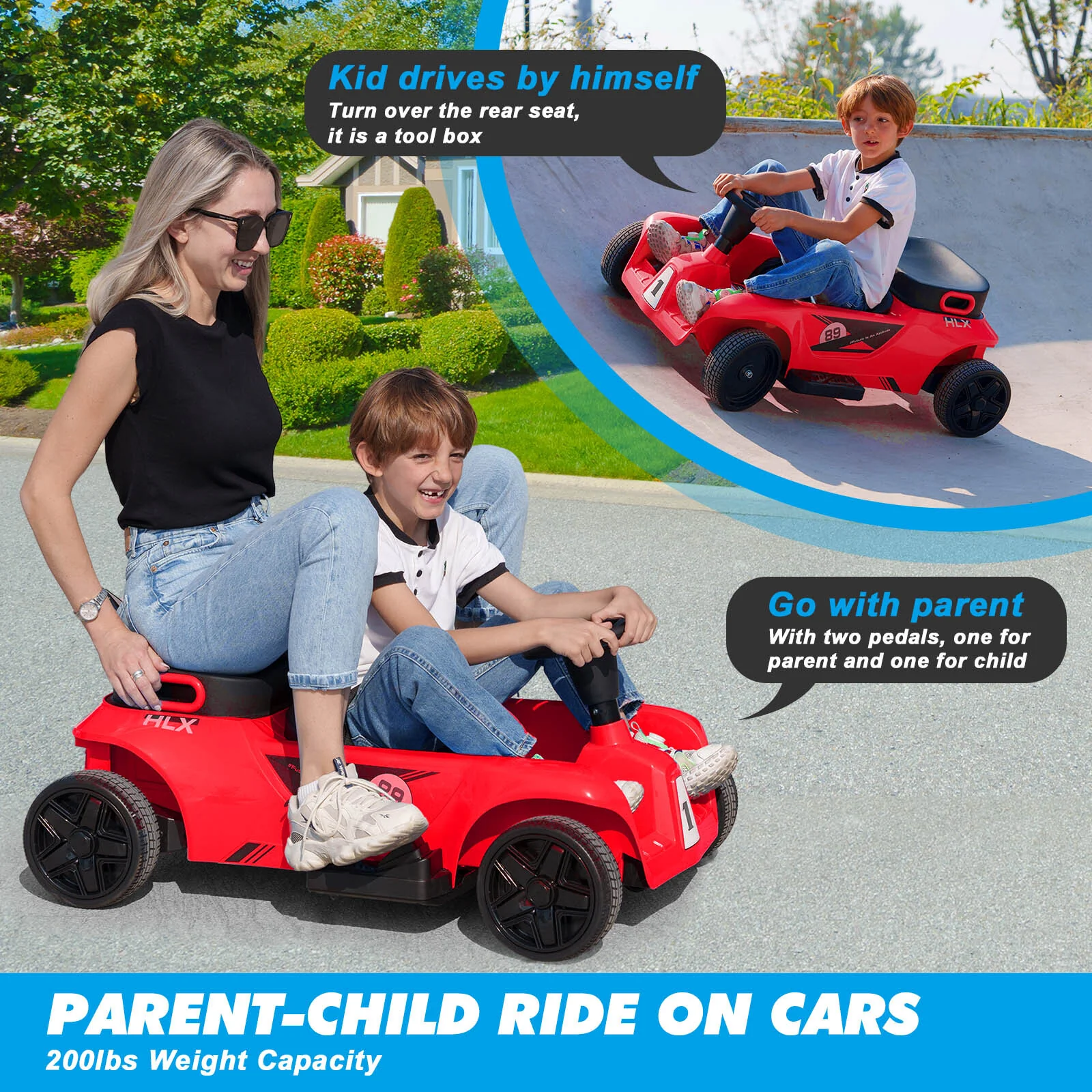 Red 24V 2-Seater Ride-On Car for Kids with Remote Control – Parent-Child Toy Gift for Boys and Girls - Image 4