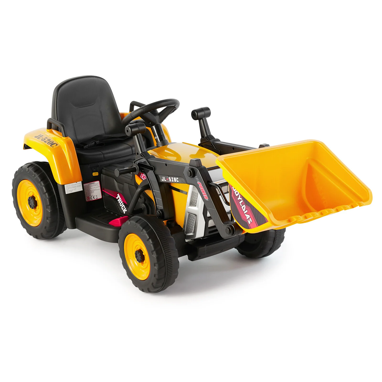 12V Yellow Electronic Ride-On Excavator Digger Car with 3 Speeds, Music, and Remote Control - Image 19