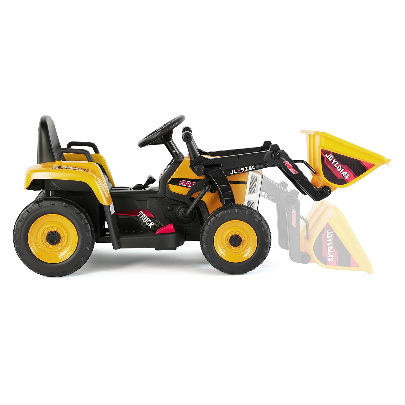 12V Yellow Electronic Ride-On Excavator Digger Car with 3 Speeds, Music, and Remote Control - Image 20