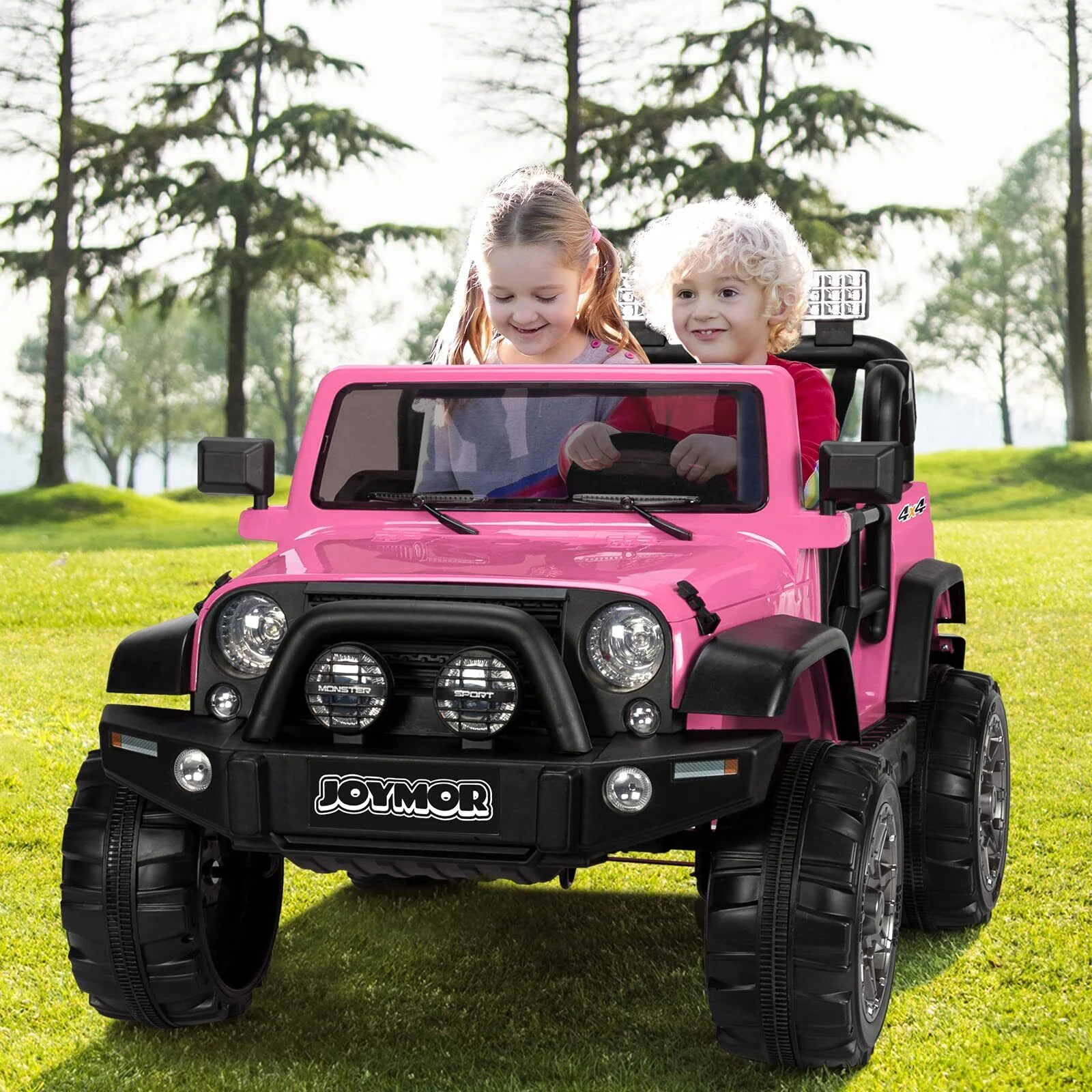JOYMOR 12V 2-Seater Ride On Truck for Kids with Remote Control, MP3 Player, LED Lights, and Horn - Image 2