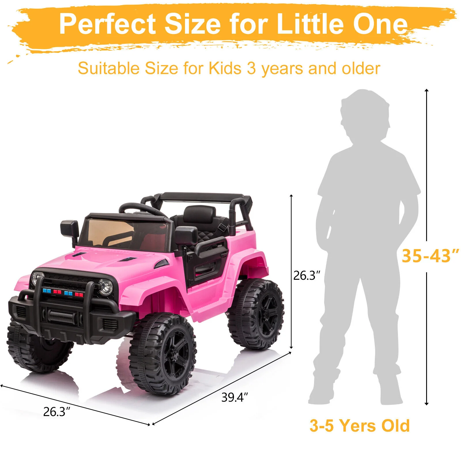 JOYMOR 12V Kids Ride-On Truck with Remote Control, Adjustable Speeds, and MP3 Player - Image 5