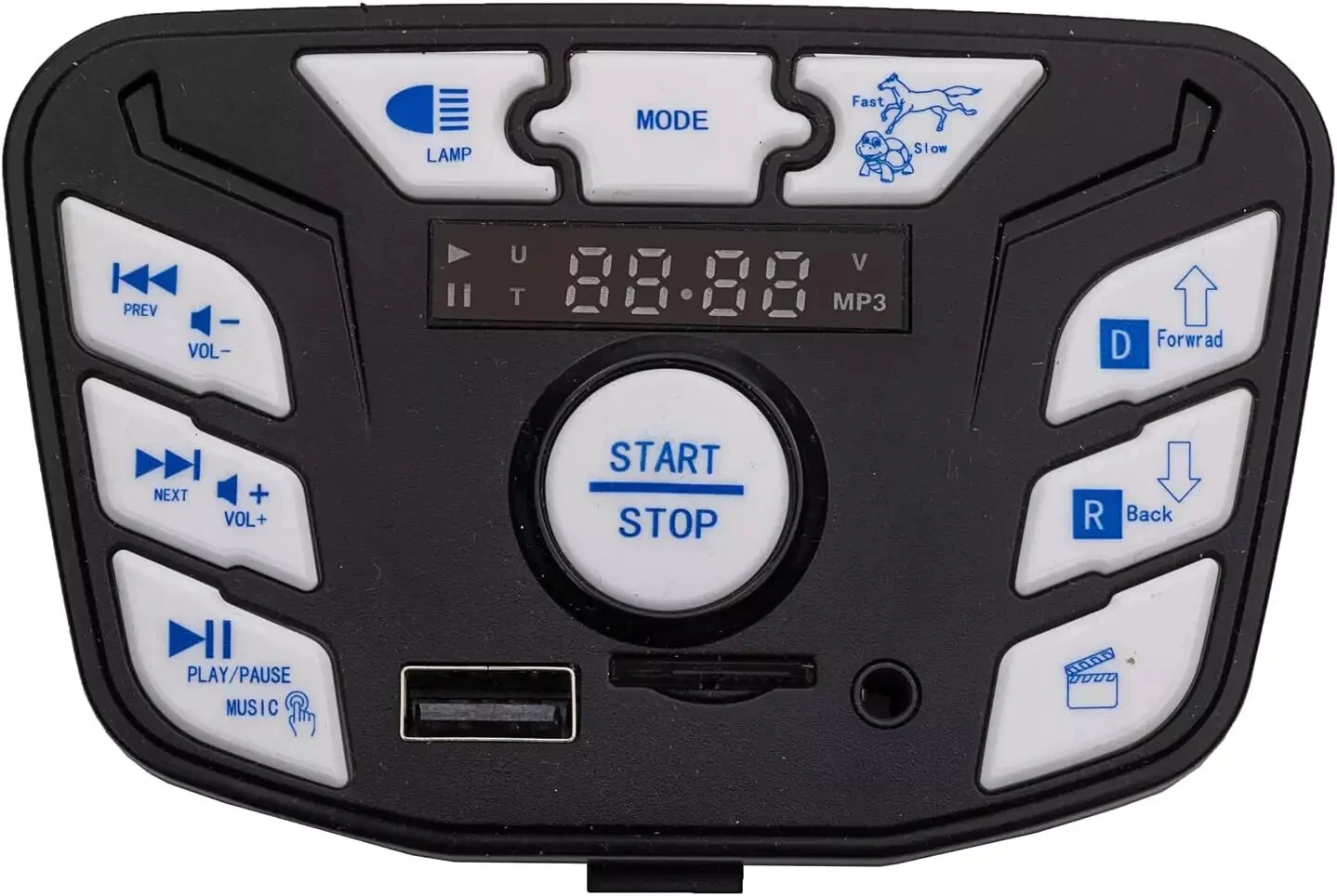 Blue 24V Children's Electric Vehicle with Central Power Supply Control Switch