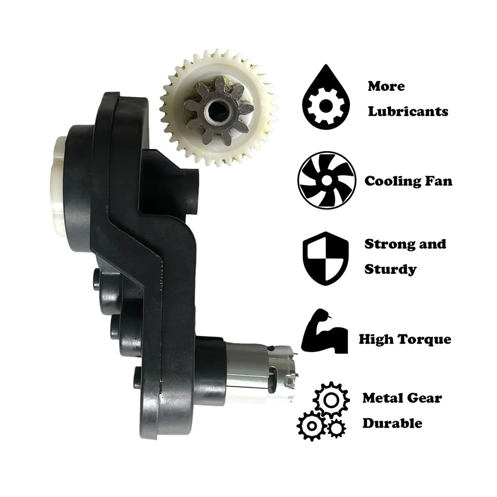 24V High Power Gearbox for High Torque Wheels with 24 Volt Motor - Image 2