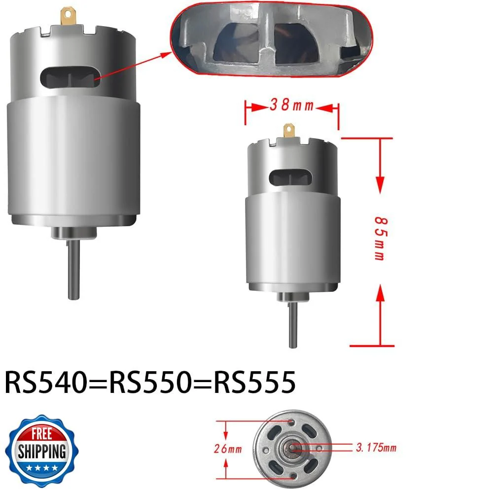 Pair of 12V-24V High-Speed Fast Drive Motors for Kids' Power Wheels - Image 4