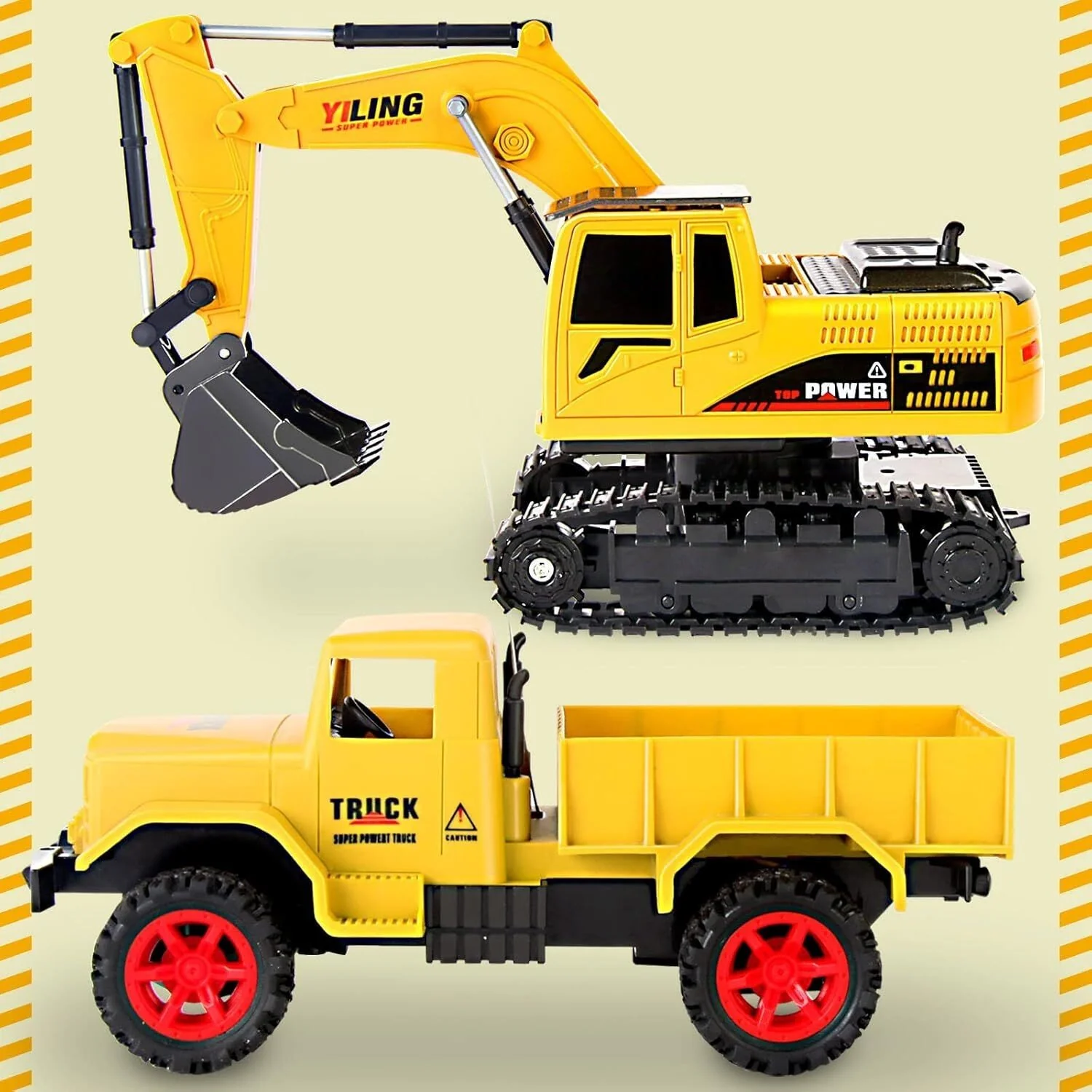 Excavadora de construcción a control remoto para niños pequeños - Image 3