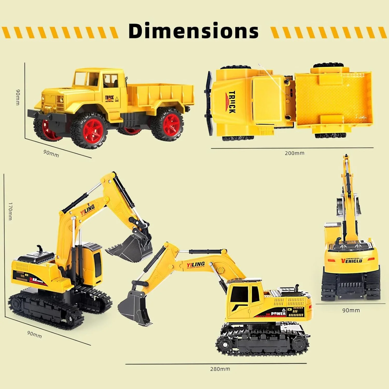 Excavadora de construcción a control remoto para niños pequeños - Image 4