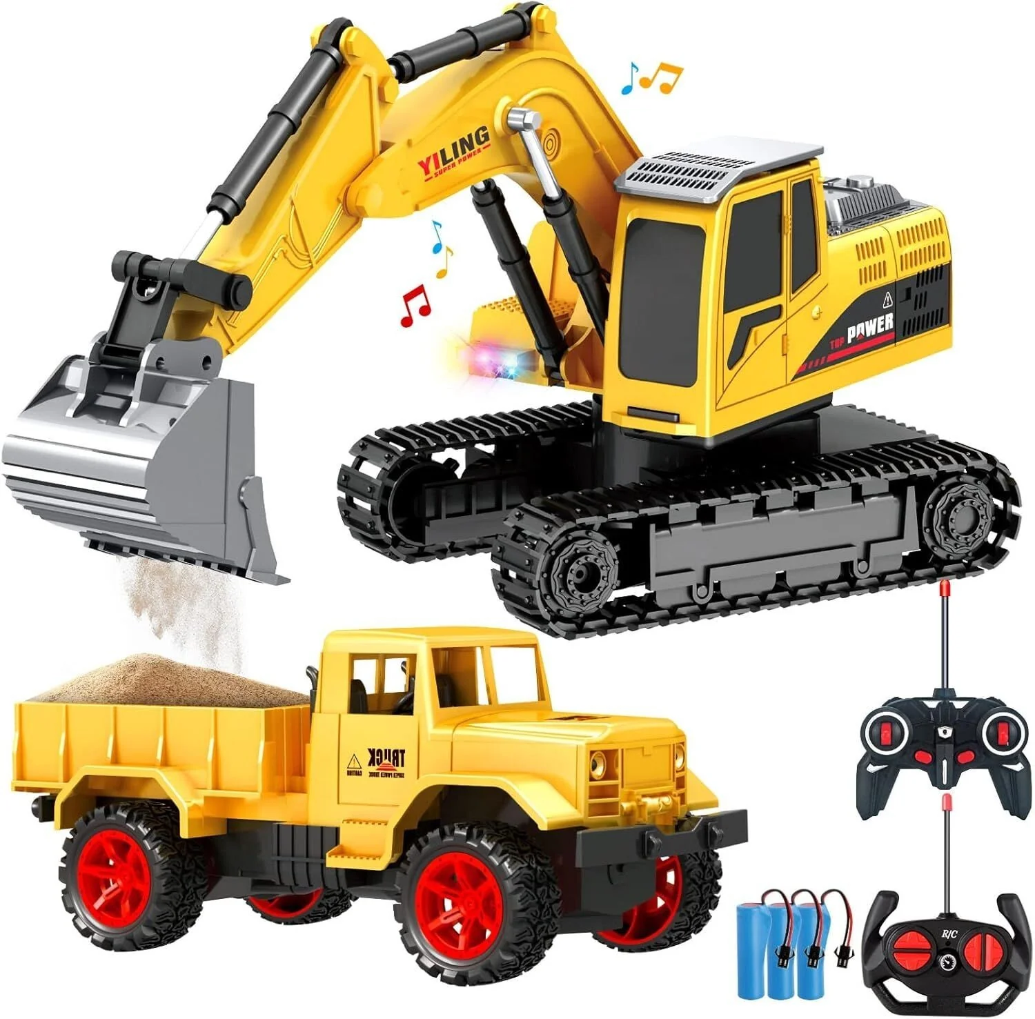 Excavadora de construcción a control remoto para niños pequeños - Image 6