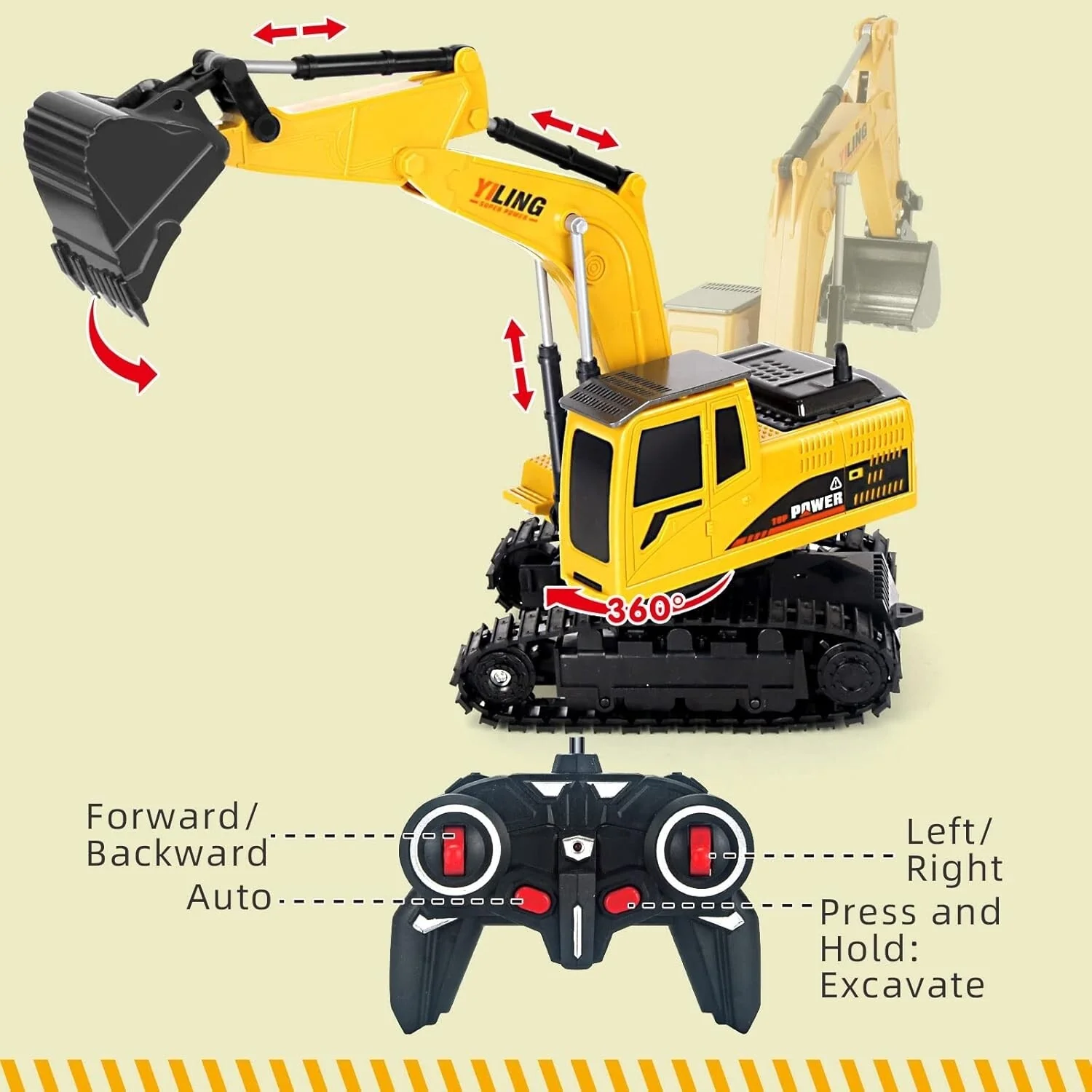 Maquina Excavadora de Construcción para Niños con Control Remoto - Image 2