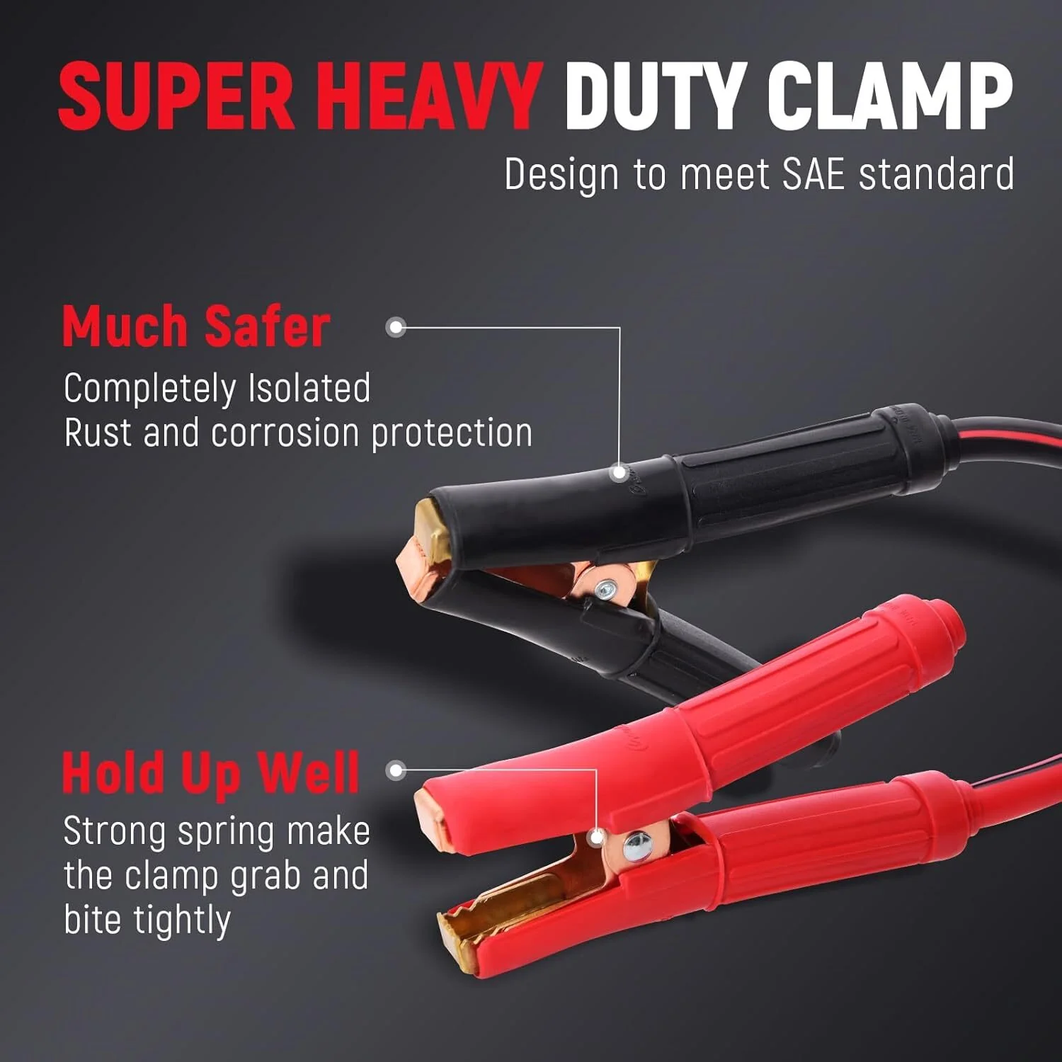 Heavy Duty Jumper Cables for Car, SUV, and Battery Jump Starting Booster - Image 32