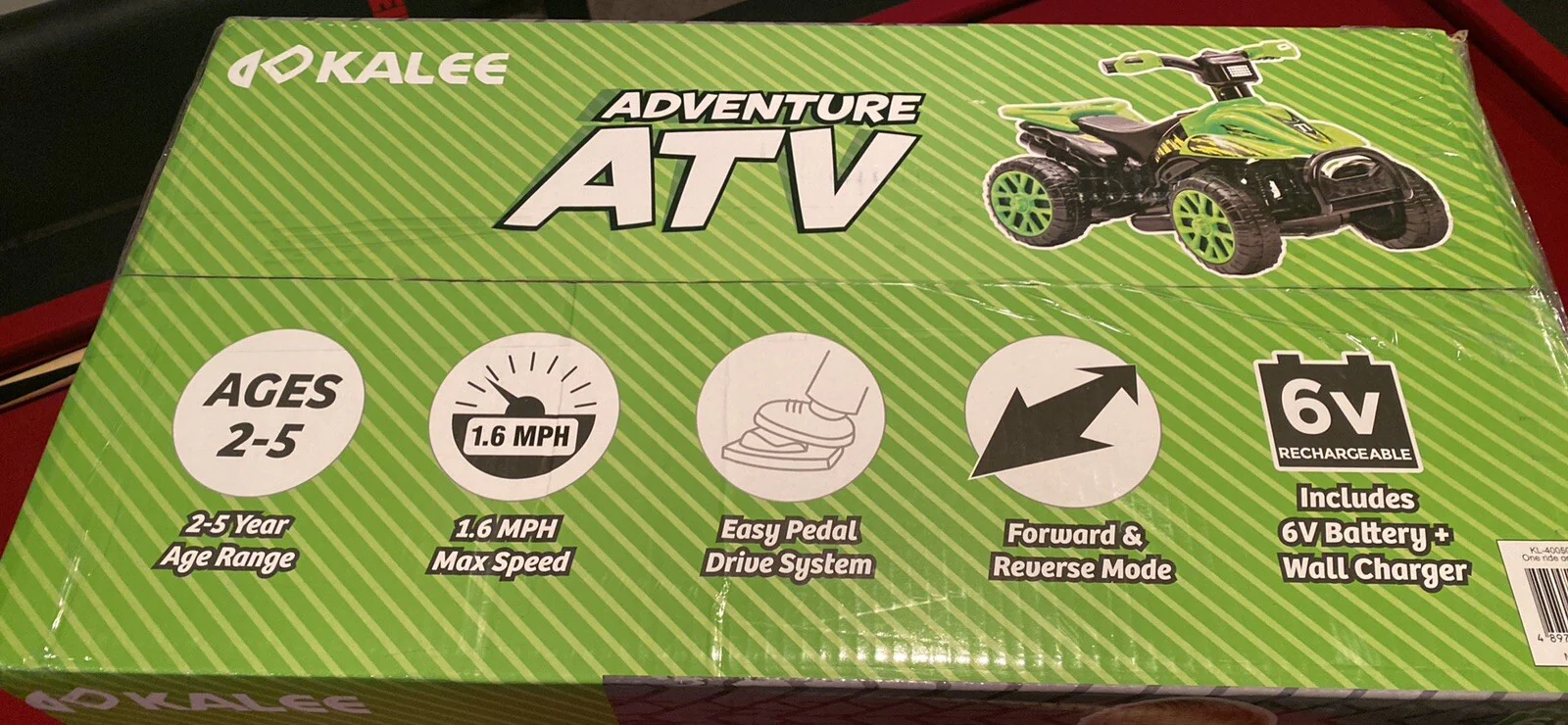 Green 6-Volt Battery-Powered Quad ATV Ride-On for Kids Ages 2-5, Supports up to 55 lbs - Image 3