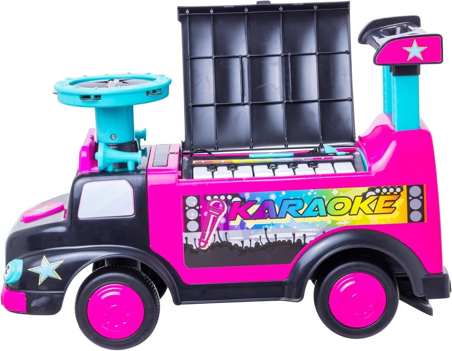 Interactive Toddler Ride-On Karaoke Party Bus Toy with Musical Instruments - Image 6