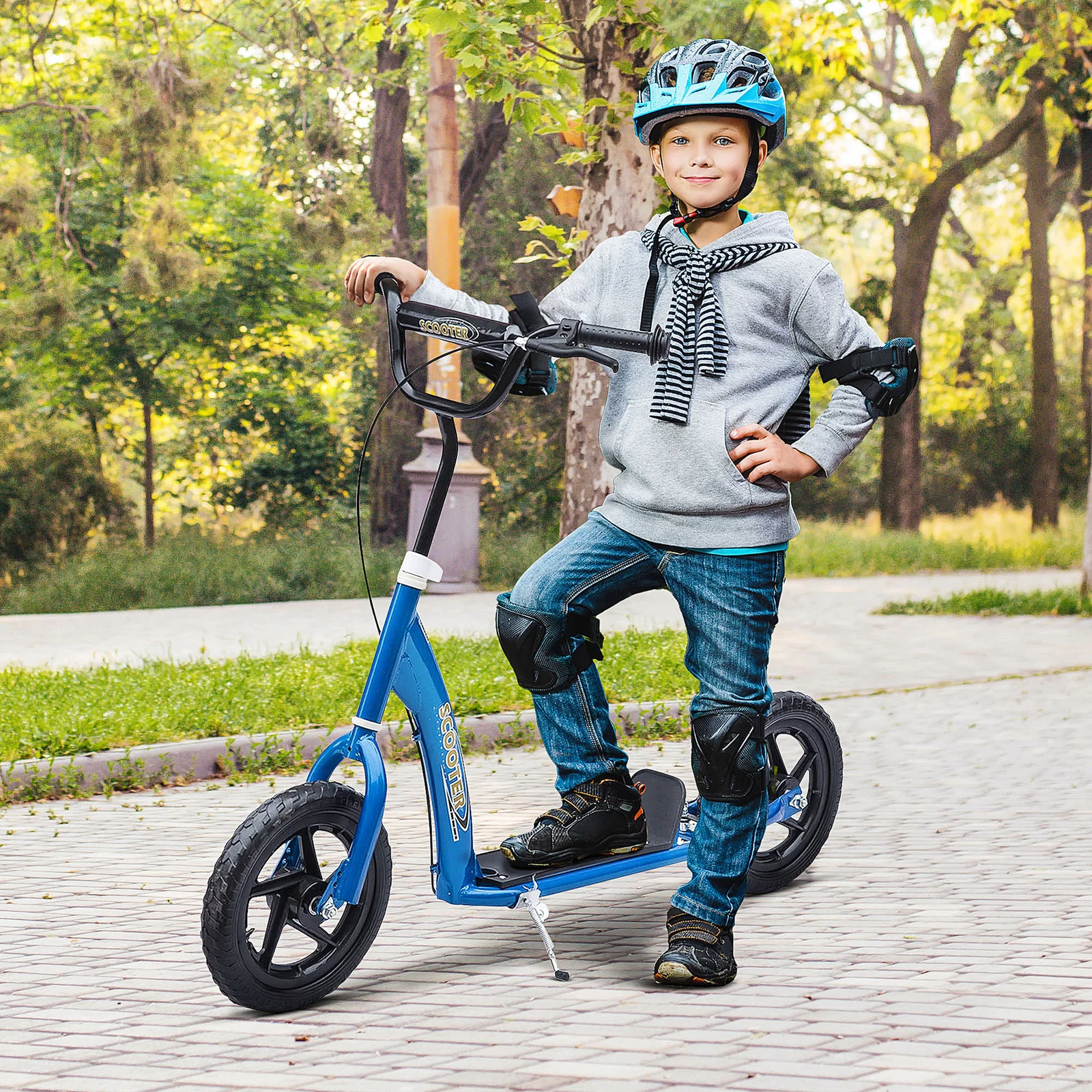 Kids Scooter with Large Wheels and Adjustable Handlebar for Ages 5-12 Years - Image 9