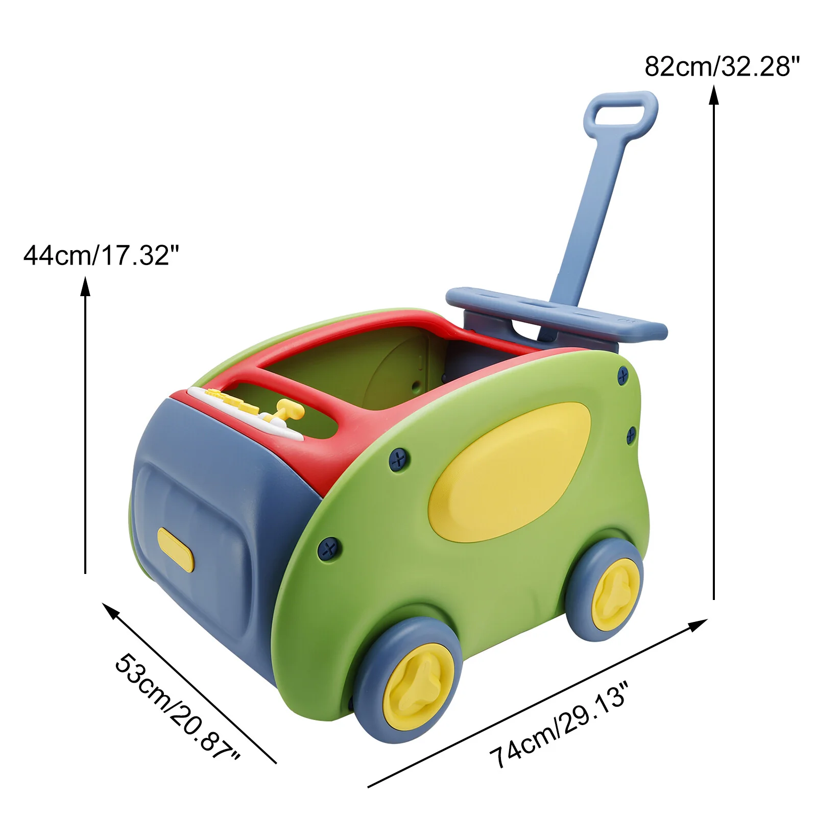 Green 1-Seater Push and Pull Ride-On Car Toy for Children - Image 2