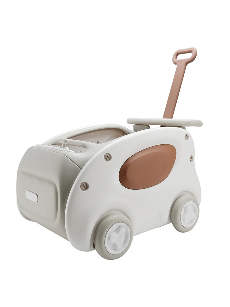 Khaki 1-Seater Push and Pull Ride-On Car Toy for Kids - Image 11
