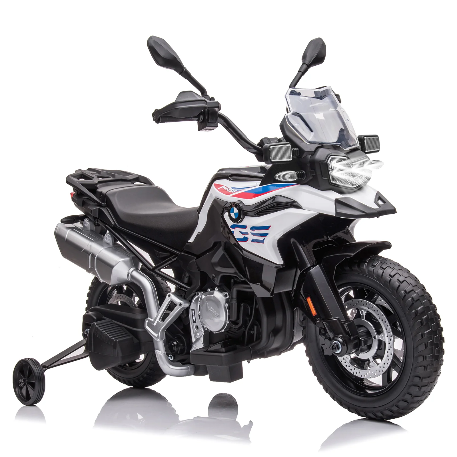 Kids Licensed BMW Motorcycle with EVA Tires, LED Lights, Spring Suspension, and Music