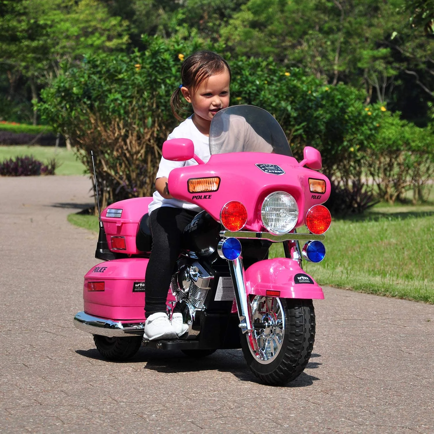 Kid Motorz 12V Pink Police Patrol Ride-On Car - Image 4