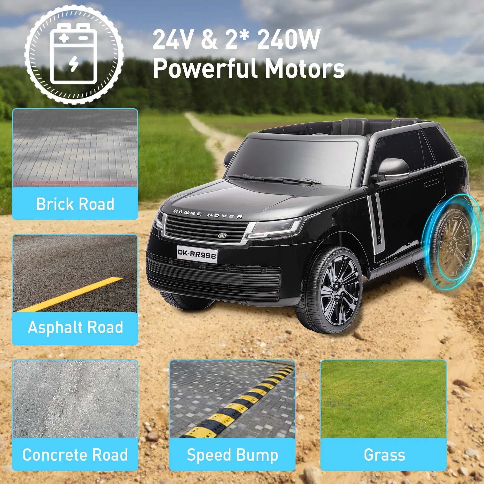 24V Battery-Powered Electric 2-Seater SUV Ride-On Truck for Kids - Image 21