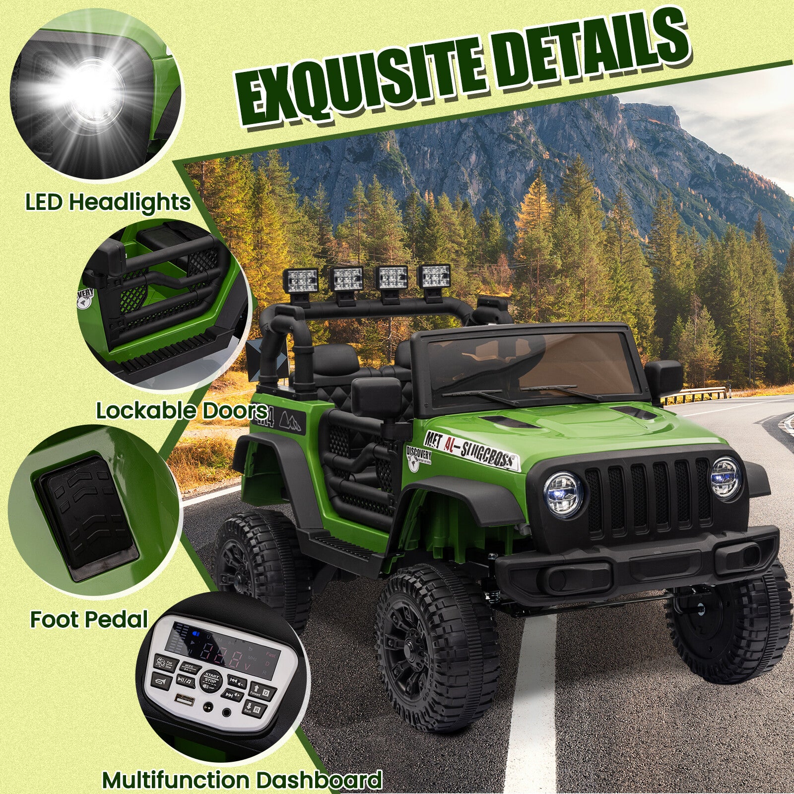 12V Battery-Powered Kids Ride-On Truck Car with Remote Control Electric Vehicle - Image 21
