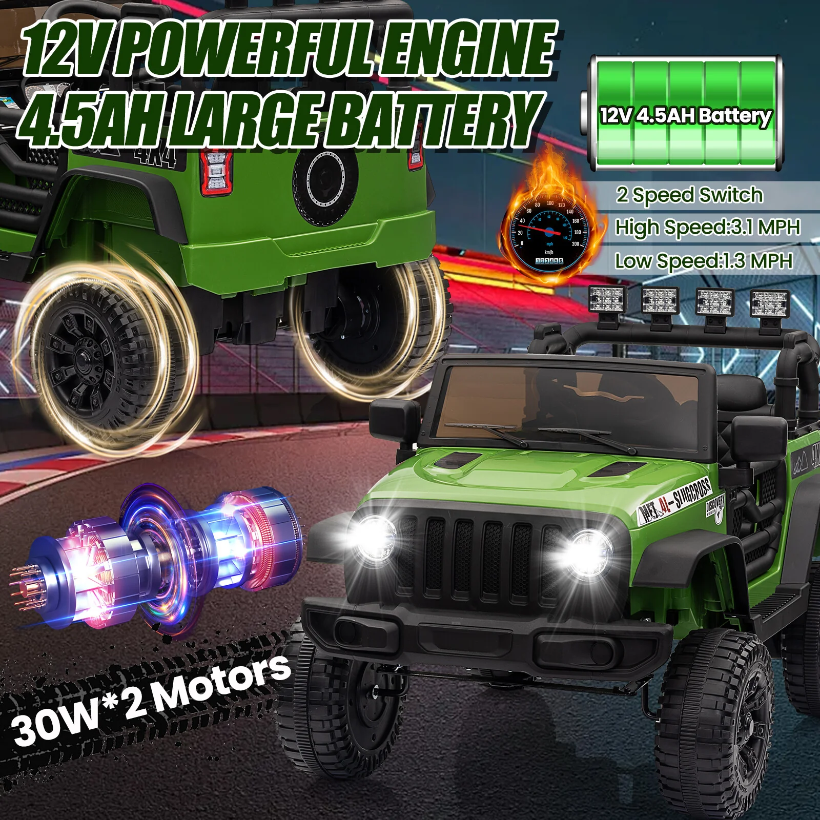 12V Battery-Powered Kids Ride-On Truck Car with Remote Control Electric Vehicle - Image 25