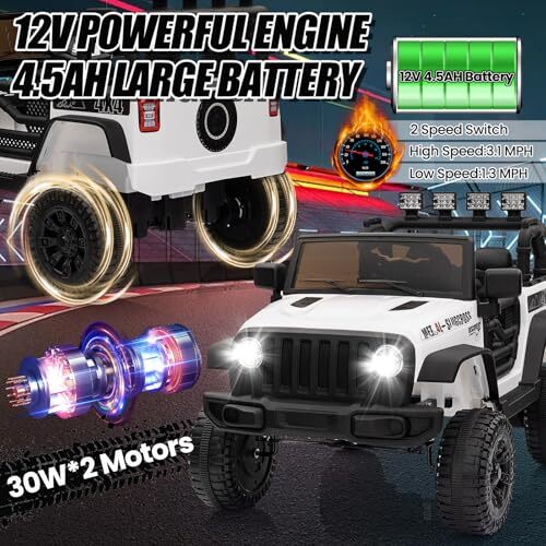 12V Battery-Powered Kids Ride-On Truck Car with Remote Control Electric Vehicle - Image 7