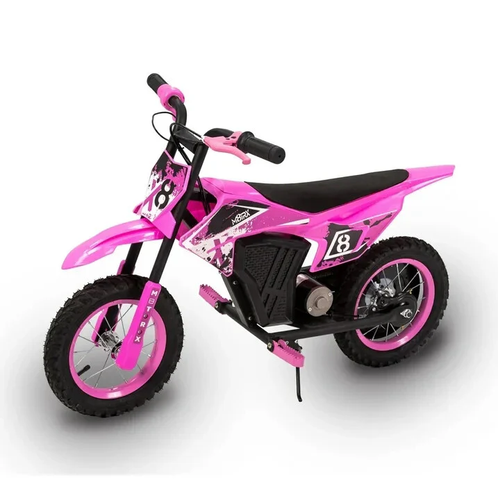 12V Electric Mini Dirt Bike Ride-On Toy for Kids Ages 5+ Pink - Image 6
