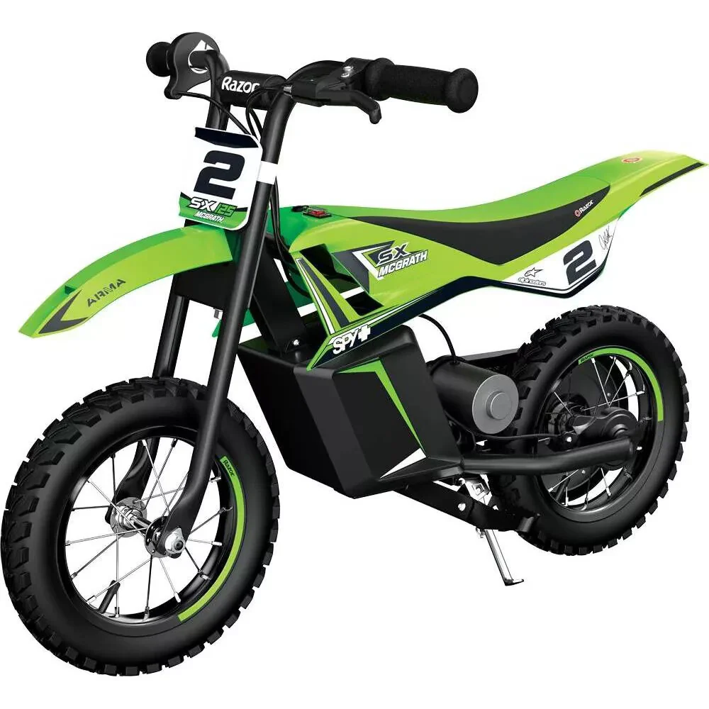 Electric-Powered Kid's Dirt Bike SX125 for Ages 7 and Up Green
