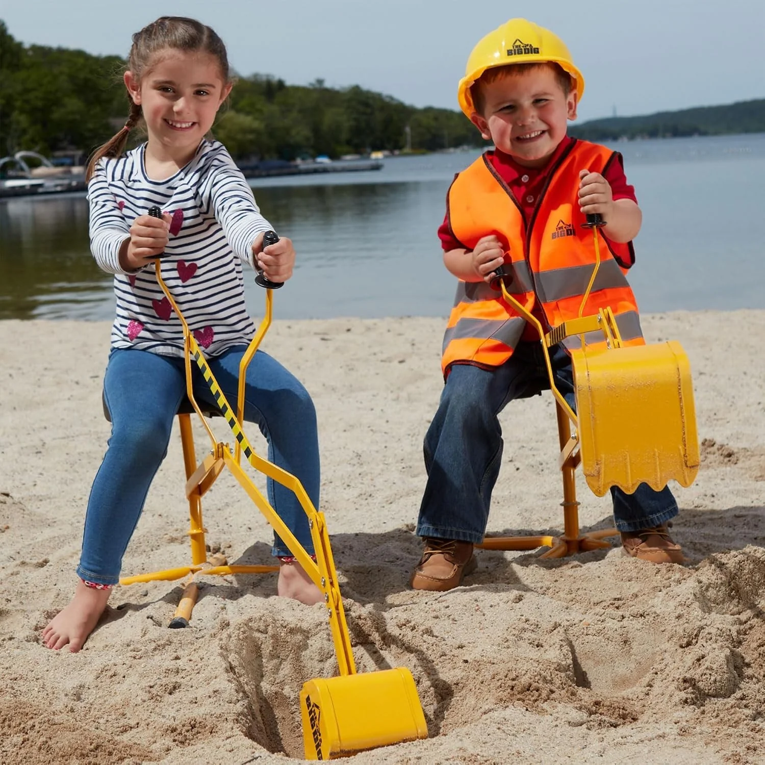 Yellow 360-Degree Rotating Excavator Toy for Kids - Image 5