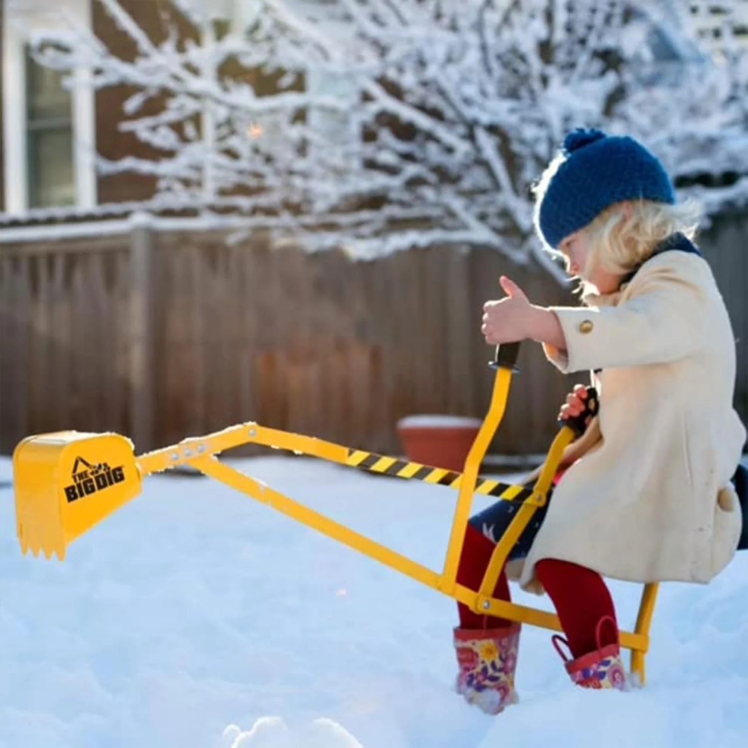 Yellow 360-Degree Rotating Excavator Toy for Kids - Image 8