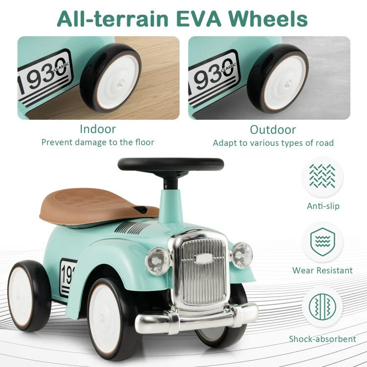 Kids Sit-to-Stand Riding Vehicle with Working Steering Wheel and Under-Seat Storage - Image 7