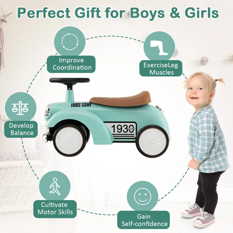Kids Sit-to-Stand Riding Vehicle with Working Steering Wheel and Under-Seat Storage - Image 9